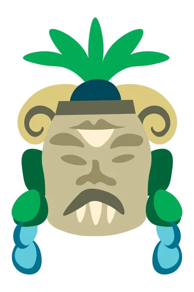 Totem ou monument statue antique pour le culte maya — Image vectorielle