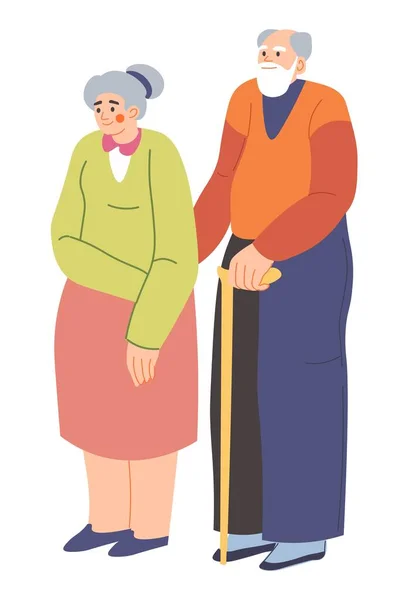 Pareja mayor, hombre y mujer abuelos vector — Archivo Imágenes Vectoriales