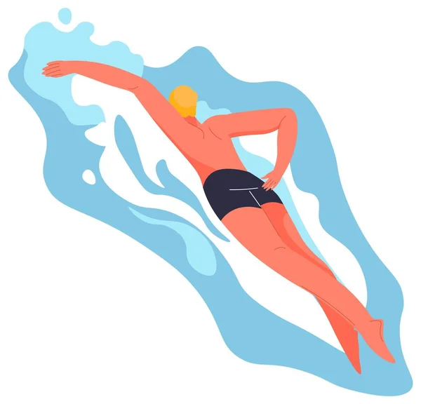 プール、海や海の水の夏の趣味で泳ぐ — ストックベクタ