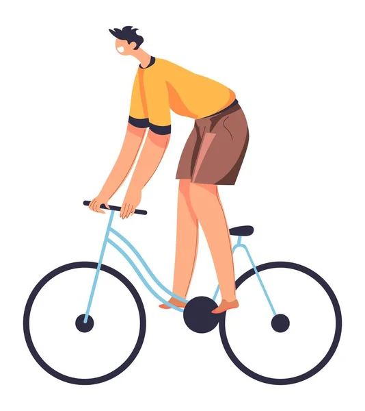 Ciclista andar de bicicleta, atividades esportivas verão —  Vetores de Stock