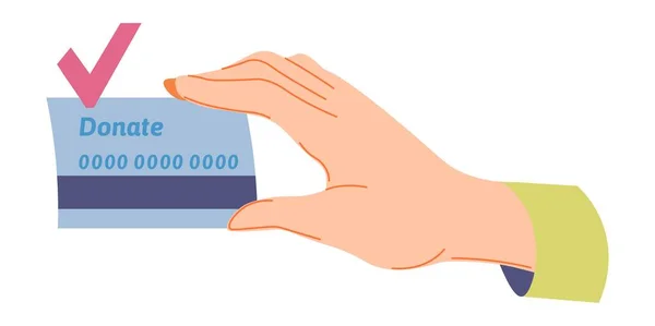 Darování a charita, získávání finančních prostředků kreditní karty — Stockový vektor