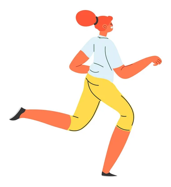 Jogging femme, course cardio exercice pour la santé — Image vectorielle