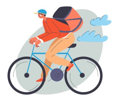 Yiyecek teslimatı, bisikletli bir genç.