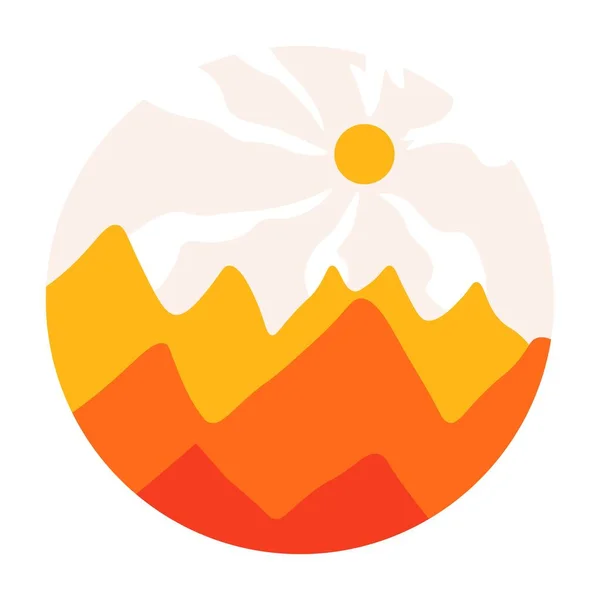 Каньйон і гори, дикий краєвид з сонцем. — стоковий вектор