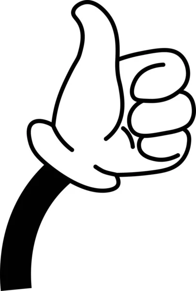 Cartoon character hand gesture, thumb up sign — Image vectorielle