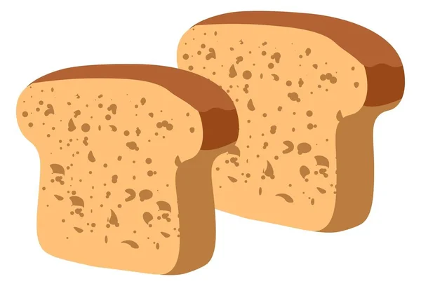 Fetta di pane saporito, segale o farina vegana a base di grano — Vettoriale Stock