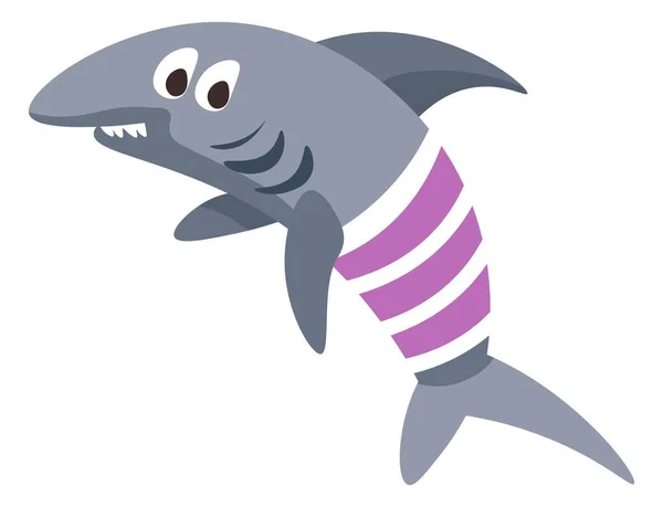 Funny shark animal character in clothes vector — Vector de stock