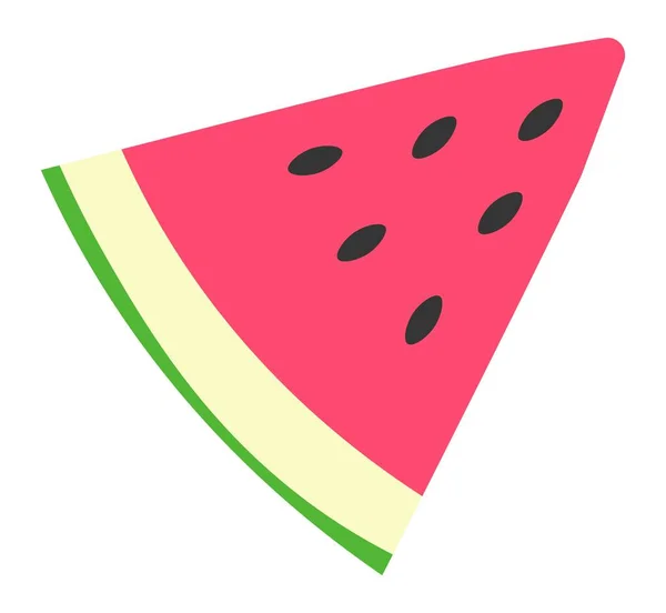 Watermelon fruit slice with seeds, juicy product — Vetor de Stock