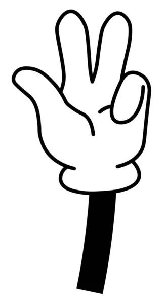 Victory sign hand gesture non verbal communication —  Vetores de Stock