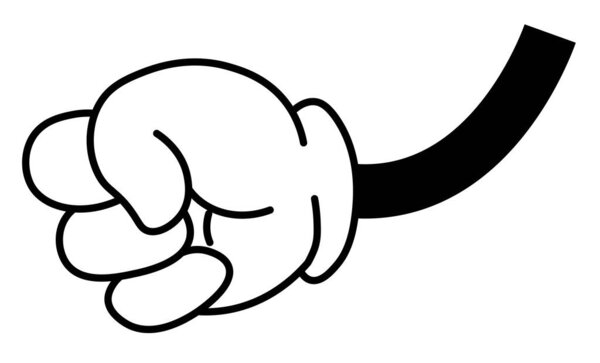 Clenched fist of cartoon character, aggression