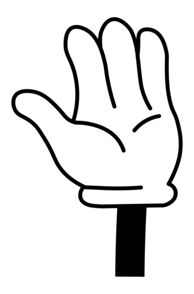 Hand gesture, greeting open palm icons vector — 스톡 벡터