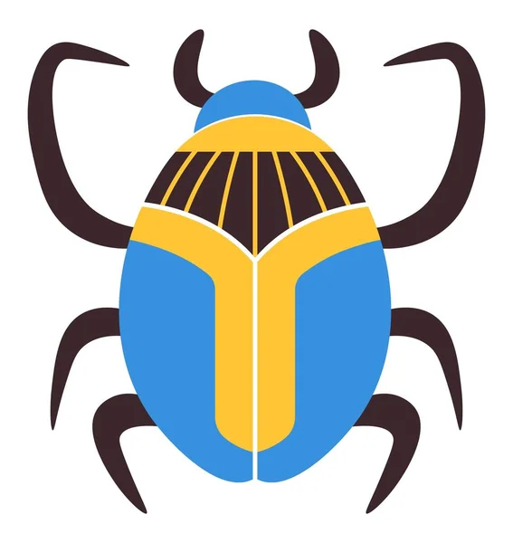 Scarabaeus ancient egypt bugs, colorful beetle — Vector de stock