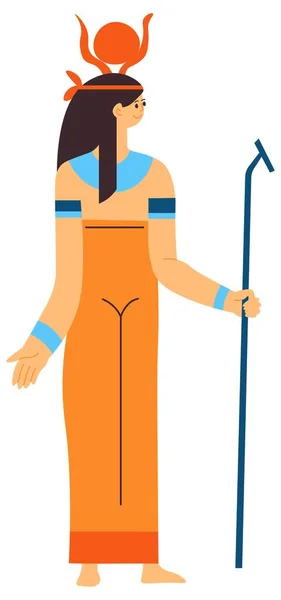 Egyiptomi istennő, női karakter ősi egyiptomi — Stock Vector
