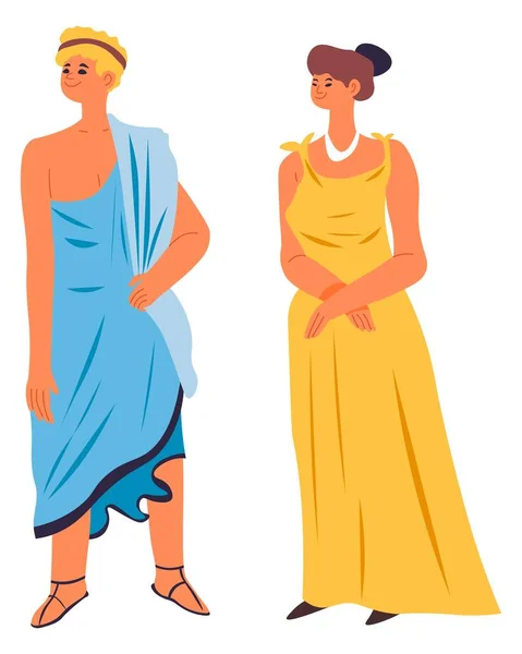 Man and woman in Ancient Greece or Rome vector — Image vectorielle