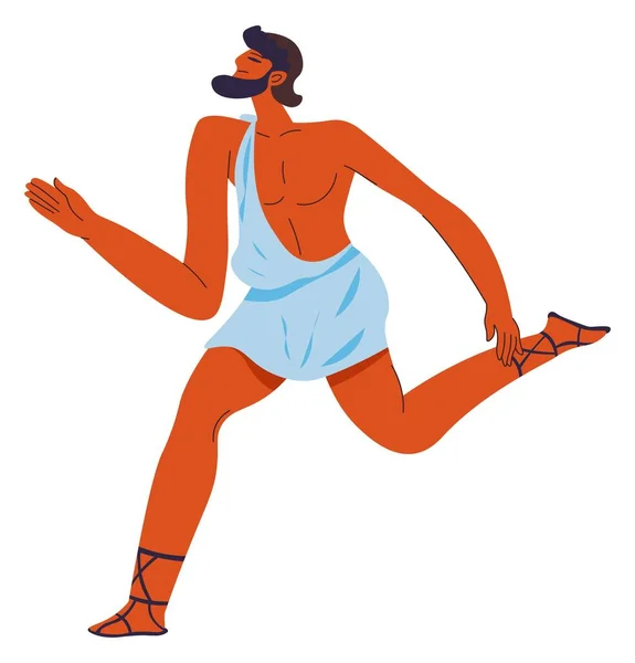 古罗马或希腊赛跑选手，男性角色 — 图库矢量图片