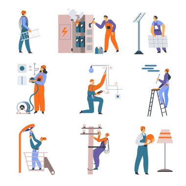 Elektrik işleriyle uğraşan elektrikçiler