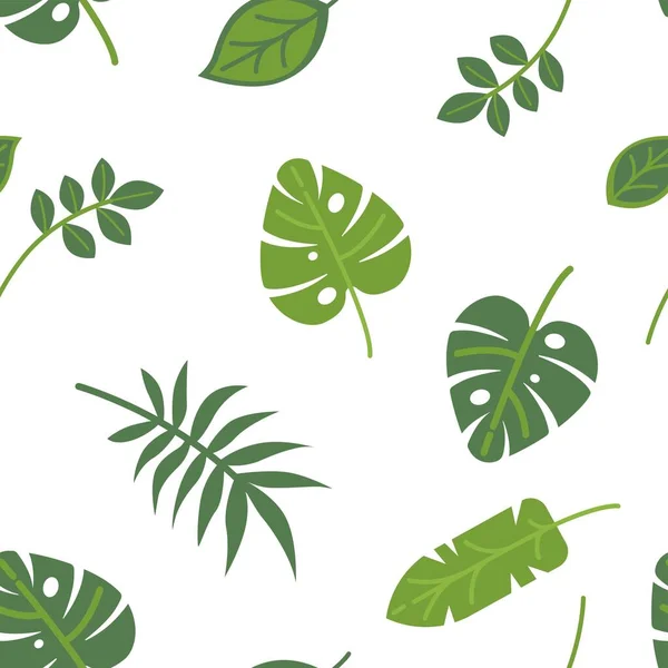 Tropische Blätter Laub, Monstera und Farn Vektor — Stockvektor