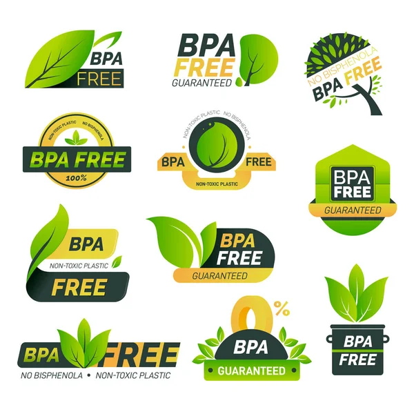 BPA free bisphenol A, safe plastic product label — Stockvektor