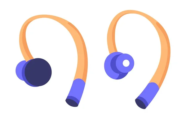 Headphones with no wires for sports workout vector — стоковый вектор