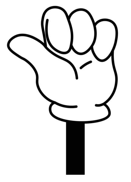 手势，孤立紧握的拳头漫画艺术 — 图库矢量图片