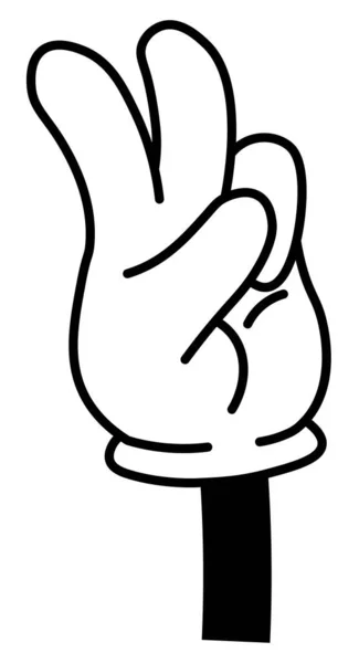 Victory hand gesture, non verbal communication — Vetor de Stock