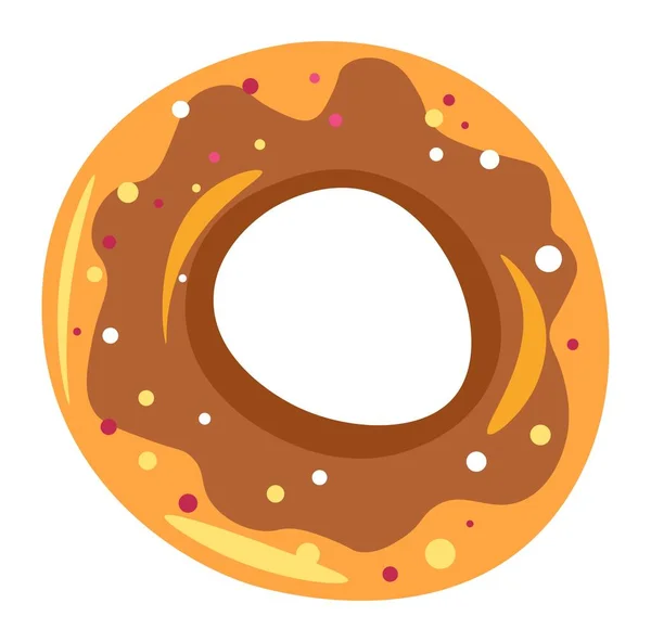 Donut tasty sweets, glazed dessert with chocolate — Image vectorielle