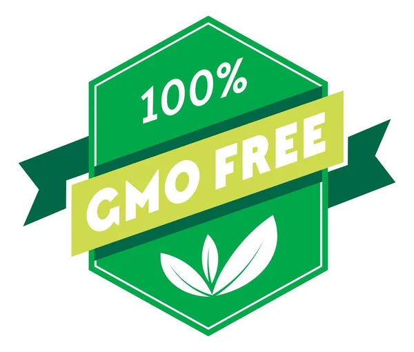 GMO free, organic and natural product label icon — Stockvektor