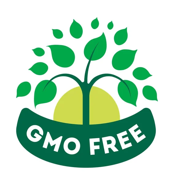 GMO free production, label or emblem stickers — Stockvektor