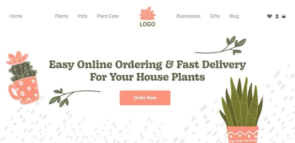 Kolay online sipariş ve hızlı teslimat çiçekleri — Stok Vektör