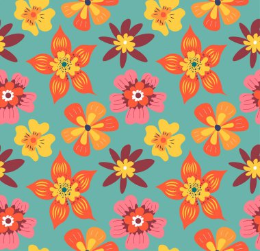 Çiçekler açıyor, kır çiçekleri desensiz