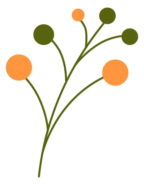 開花植物とミニマリストの花の枝 — ストックベクタ