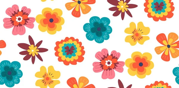 Flores em flor, padrões de diversidade floral —  Vetores de Stock
