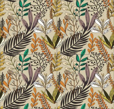 Yapraklar ve dallar, çiçekler ve botanik desenleri