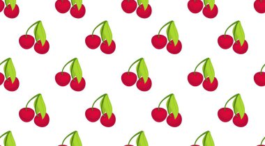 Dallı tatlı kiraz yapraklı, desenli iz