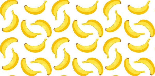 Banaan smakelijk exotisch product, naadloos patroon — Stockvector