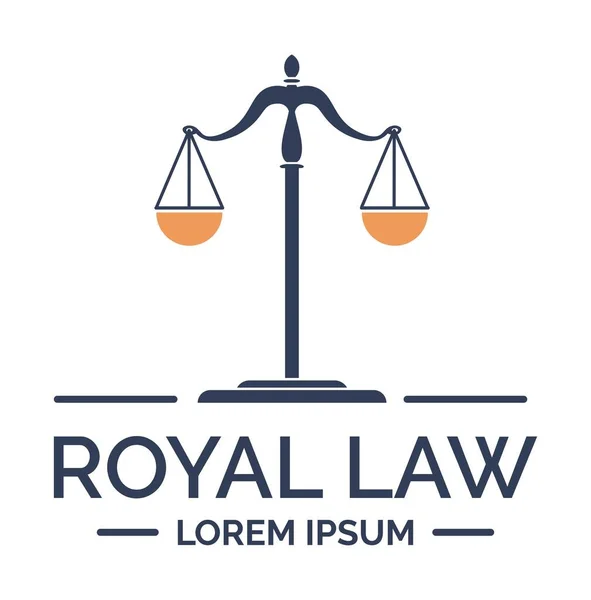 Royal law, judiciary service and assistance logo — Stock Vector