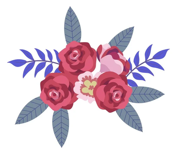 Bouquet Fleurs Composition Florale Isolée Arrangement Pour Décoration Cérémonie Mariage — Image vectorielle