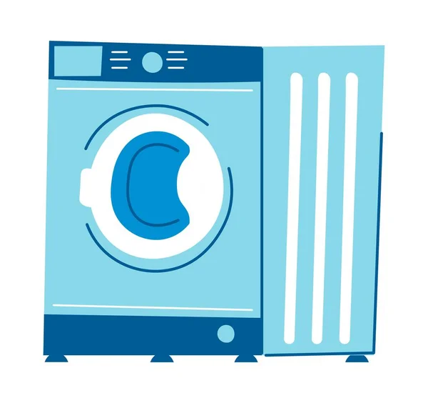 Electric Appliances Modern Technologies Home Isolated Icon Washing Machine Clothes — Stock Vector