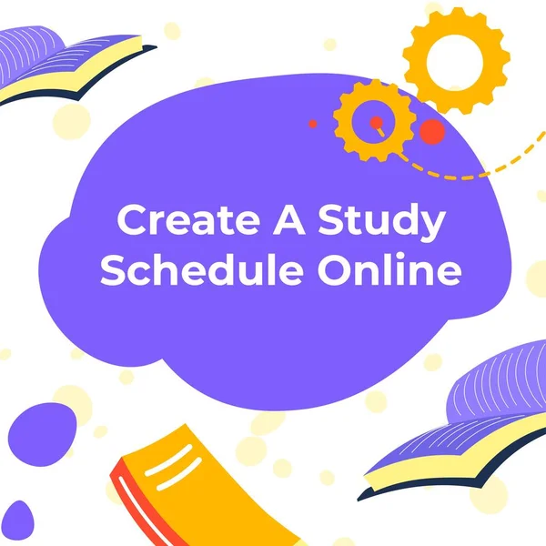 Study Schedule Online Organization School University Students Efficient Learning Obtaining — Stockový vektor