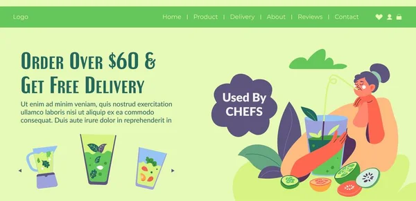 Order Sixty Dollars Get Free Delivery Fresh Products Veggies Fruits — Stok Vektör