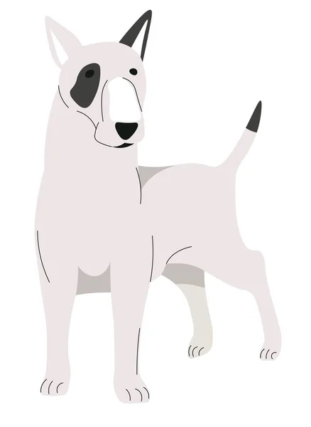 Animale Canino Ritratto Isolato Bull Terrier Con Muso Carino Una — Vettoriale Stock