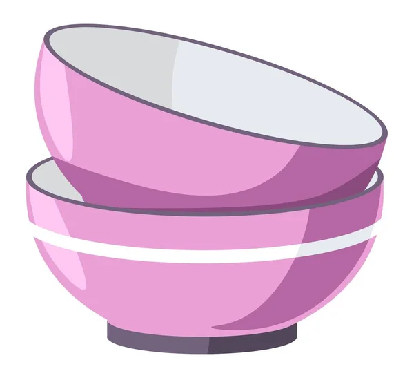 Кухонне Приладдя Ізольована Чашка Або Миска Порожній Посуд Керамічний Або — стоковий вектор