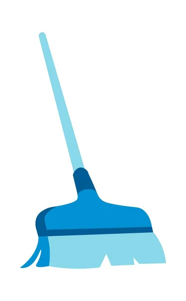 Broom Cleaning Sweeping Floor Surface Dust Garbage Isolate Tidying Equipment — Vector de stock