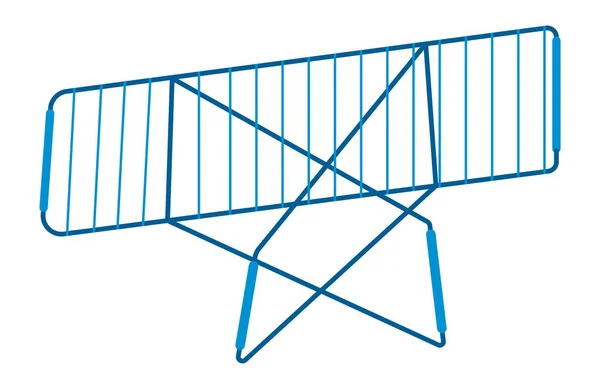 Lavandería Tareas Domésticas Estante Aislado Para Secar Ropa Construcción Metálica — Vector de stock