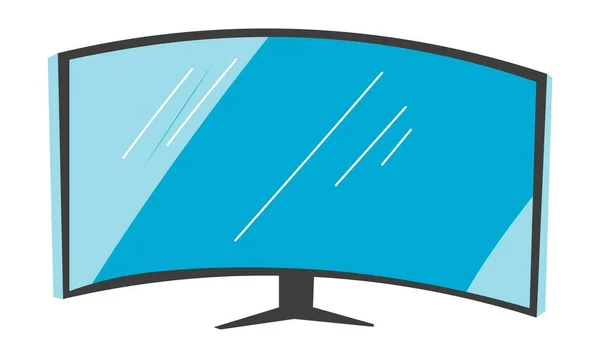 Display Personal Computer Television Set Isolated Wide Monitor Watching Movies — Archivo Imágenes Vectoriales