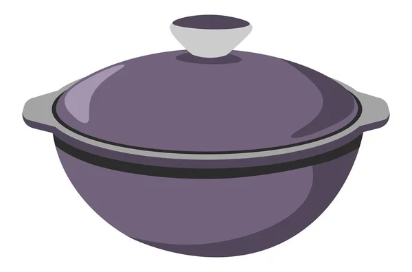 Casserole Avec Côtés Épais Couvercle Casserole Isolée Avec Poignée Cuisiner — Image vectorielle