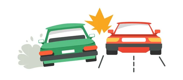 Acidente Trânsito Acidente Carro Dois Motoristas Estrada Estrada Colisão Transporte — Vetor de Stock