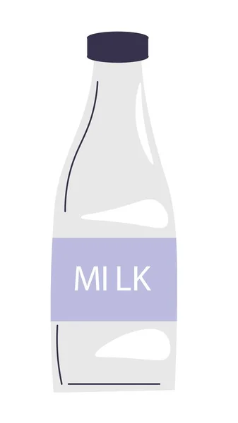 Organic Natural Dairy Products Isolated Glass Bottle Cow Goat Milk — Stockvektor