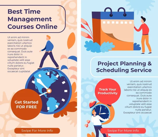 Project Planning Scheduling Service Best Time Management Courses Learning How — ストックベクタ