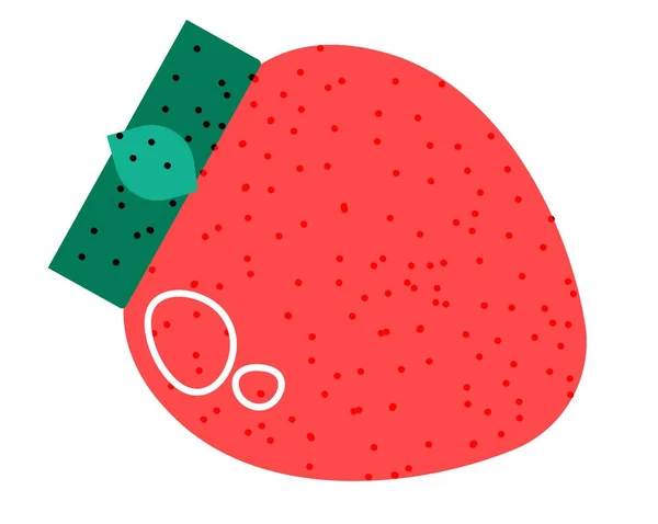 Βιολογικά Και Φυσικά Προϊόντα Απομονωμένα Φρούτα Φράουλας Φύλλα Νόστιμο Αγρόκτημα — Διανυσματικό Αρχείο